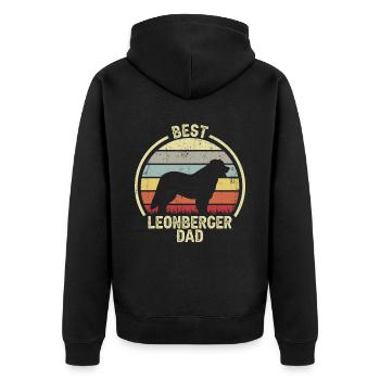 Best Dog Dad - Leonberger - Unisex Premium Organic Zip Hoodie - black - Back - Nico (187cm)