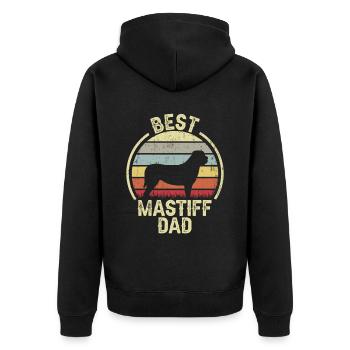 Meilleur père de chien - Mastiff - Veste à capuche bio Premium Unisexe - noir - Dos - Nico (187cm)
