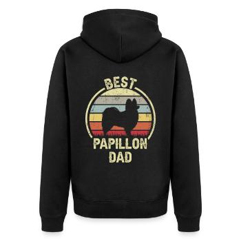 Meilleur père de chien - Papillon - Veste à capuche bio Premium Unisexe - noir - Dos - Nico (187cm)