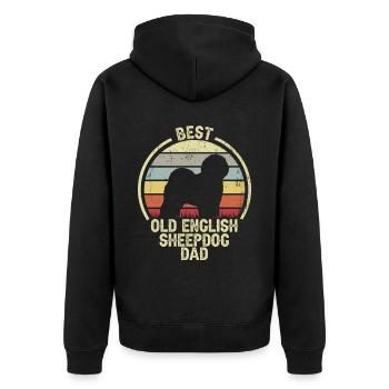 Meilleur père chien - Old English Shepherd - Veste à capuche bio Premium Unisexe - noir - Dos - Nico (187cm)