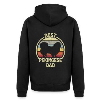 Meilleur père chien - Pékinois - Veste à capuche bio Premium Unisexe - noir - Dos - Nico (187cm)