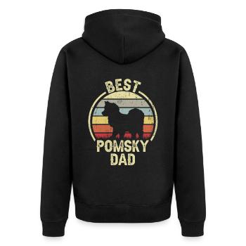Meilleur père de chien - Pomsky - Veste à capuche bio Premium Unisexe - noir - Dos - Nico (187cm)