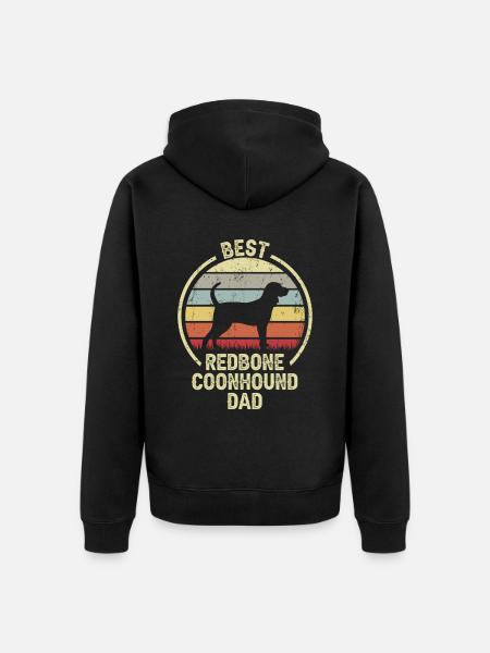 Bester Hundevater - Redbone Coonhound - Unisex Premium Bio Zip Hoodie - Schwarz