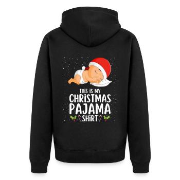 Christmas Pajamas Pajamas Sleepshirt - Unisex Premium Organic Zip Hoodie - black - Back - Nico (187cm)