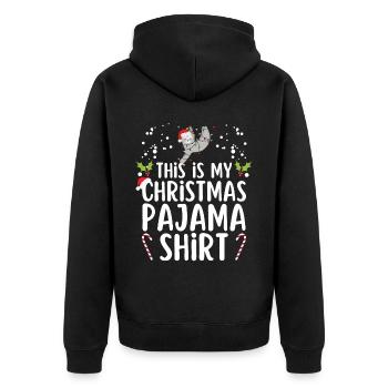 Christmas Pajamas Pajamas Sleepshirt - Unisex Premium Organic Zip Hoodie - black - Back - Nico (187cm)