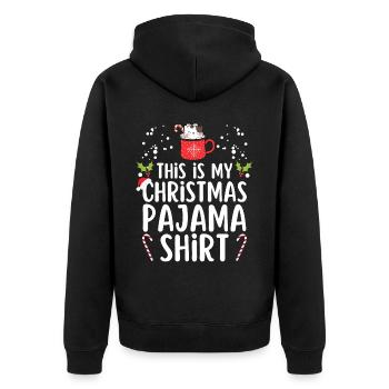 Christmas Pajamas Pajamas Sleepshirt - Unisex Premium Organic Zip Hoodie - black - Back - Nico (187cm)