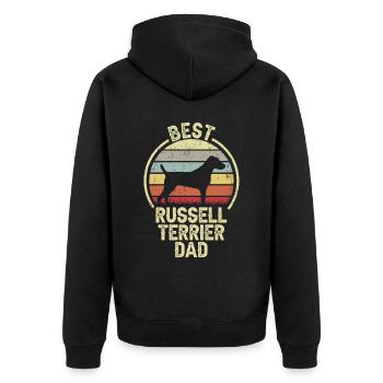 Meilleur père de chien - Russell Terrier - Veste à capuche bio Premium Unisexe - noir - Dos - Nico (187cm)