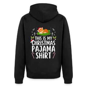 Christmas Pajamas Pajamas Sleepshirt - Unisex Premium Organic Zip Hoodie - black - Back - Nico (187cm)