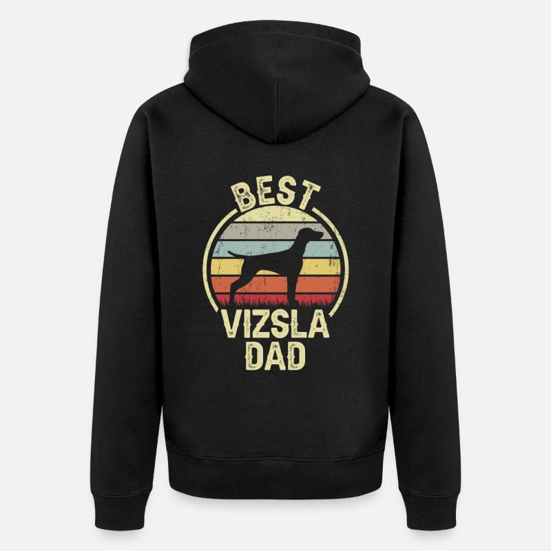 Meilleur père chien - Vizsla - Veste à capuche bio Premium Unisexe - noir