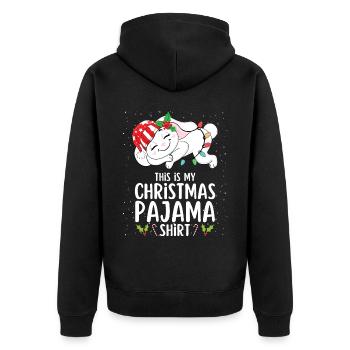 Pyjama de Noël Pyjama Chemise de nuit - Veste à capuche bio Premium Unisexe - noir - Dos - Nico (187cm)