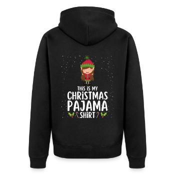 Christmas Pajamas Pajamas Sleepshirt - Unisex Premium Organic Zip Hoodie - black - Back - Nico (187cm)