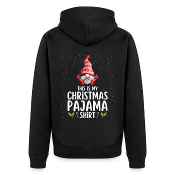 Christmas Pajamas Pajamas Sleepshirt - Unisex Premium Organic Zip Hoodie - black - Back - Nico (187cm)