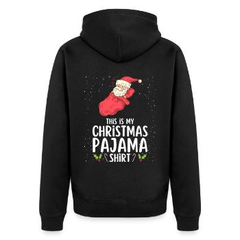 Christmas Pajamas Pajamas Sleepshirt - Unisex Premium Organic Zip Hoodie - black - Back - Nico (187cm)
