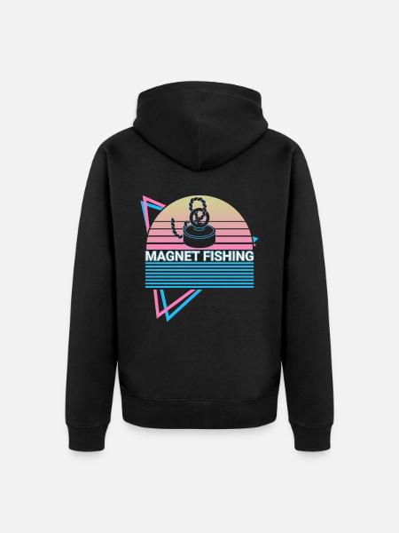Magnet Fishing Retro - Unisex Premium Organic Zip Hoodie - black