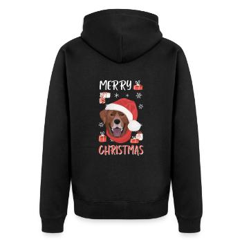 Joyeux Noël Labrador - Veste à capuche bio Premium Unisexe - noir - Dos - Nico (187cm)