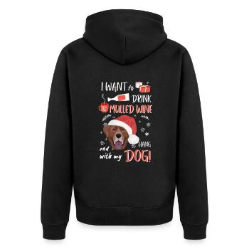 Labrador vin chaud Noël - Veste à capuche bio Premium Unisexe - noir - Dos - Nico (187cm)