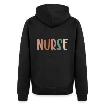 Neuro Nurse Neurologist Nurse Neurology - Unisex Premium Organic Zip Hoodie - black - Back - Nico (187cm)