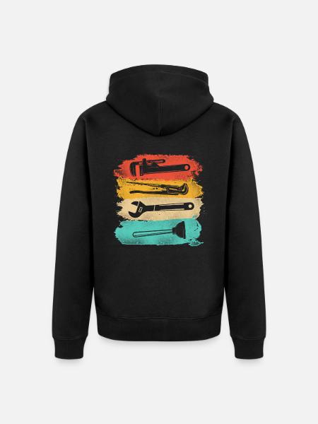 Plumbing Plumber Tools Pipe Wrench - Unisex Premium Organic Zip Hoodie - black