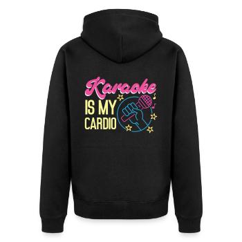 Karaoke Singer 80s Retro Karaoke - Unisex Premium Bio Zip Hoodie - Schwarz - Hinten - Nico (187cm)