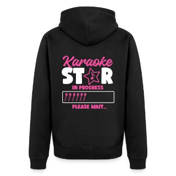 Karaoke Singer Karaoke Star In - Unisex Premium Bio Zip Hoodie - Schwarz - Hinten - Nico (187cm)