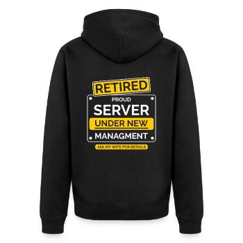 Retraite des serveurs - Veste à capuche bio Premium Unisexe - noir - Dos - Nico (187cm)