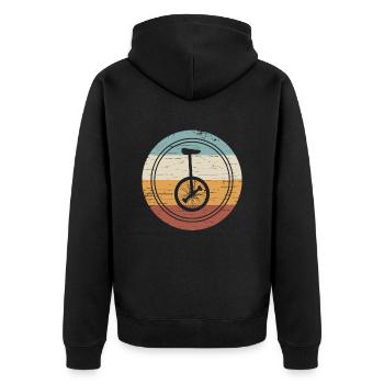 Unicycle Retro Unicyclist Vintage - Unisex Premium Organic Zip Hoodie - black - Back - Nico (187cm)