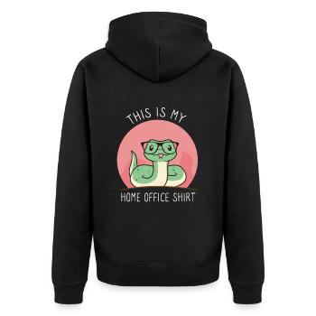 Das ist mein Home-Office Schlange - Unisex Premium Bio Zip Hoodie - Schwarz - Hinten - Nico (187cm)