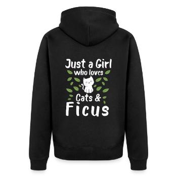 Juste une fille qui aime les chats et la plante de chat ficus - Veste à capuche bio Premium Unisexe - noir - Dos - Nico (187cm)