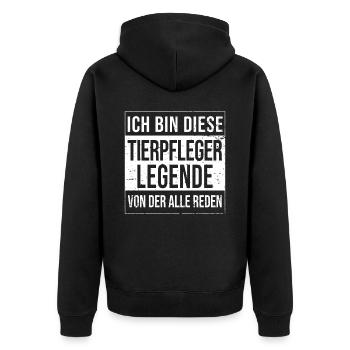 Tierwirt Geburtstag geboren Legende Tierpfleger - Unisex Premium Bio Zip Hoodie - Schwarz - Hinten - Nico (187cm)