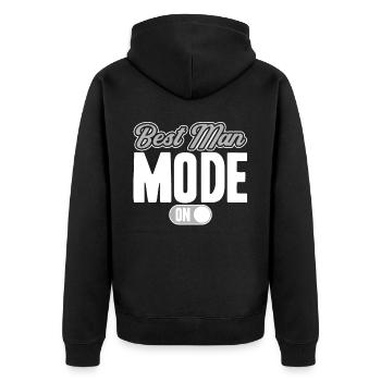 Best Man Mode On - Unisex Premium Bio Zip Hoodie - Schwarz - Hinten - Nico (187cm)
