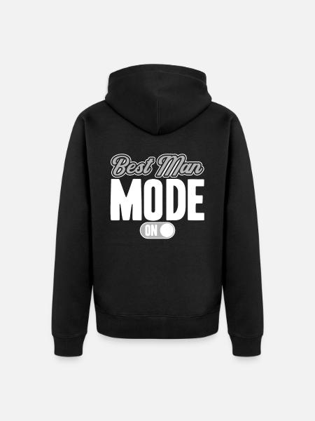 Best Man Mode On - Unisex Premium Bio Zip Hoodie - Schwarz