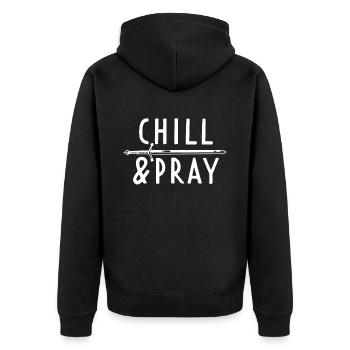 Priez Prière Priez Chill Jésus Dieu Église chrétienne - Veste à capuche bio Premium Unisexe - noir - Dos - Nico (187cm)