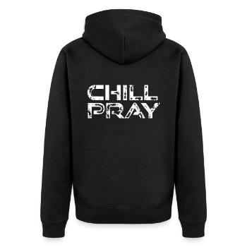 Prière Christ Jésus-Christ Dieu Bible Religion - Veste à capuche bio Premium Unisexe - noir - Dos - Nico (187cm)