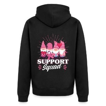 Gnome Support Suqad - Unisex Premium Organic Zip Hoodie - black - Back - Nico (187cm)