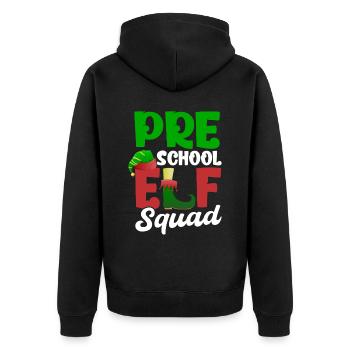 Pre Schol Christmas Elf Squad - Unisex Premium Bio Zip Hoodie - Schwarz - Hinten - Nico (187cm)