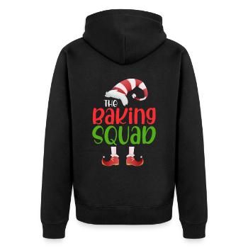 The Baking Squad - Unisex Premium Organic Zip Hoodie - black - Back - Nico (187cm)