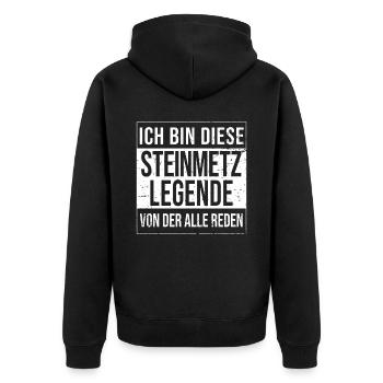 Handwerker Geburtstag geboren Legende Steinmetz - Unisex Premium Bio Zip Hoodie - Schwarz - Hinten - Nico (187cm)