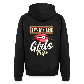 Las Vegas Girls Trip - Unisex Premium Bio Zip Hoodie - Schwarz - Hinten - Nico (187cm)