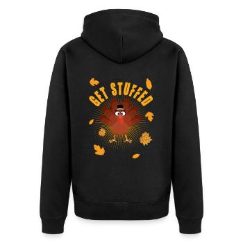 Get Stuffed für die Familie Männer Frauen und - Unisex Premium Bio Zip Hoodie - Schwarz - Hinten - Nico (187cm)