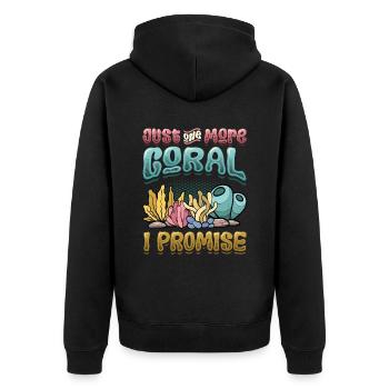 Nur Noch Eine Koralle Verspreche Ich, Riffbecken - Unisex Premium Bio Zip Hoodie - Schwarz - Hinten - Nico (187cm)