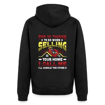 Was Zu Tun Ist, Wenn Sie Ihr Haus Verkaufen - Unisex Premium Bio Zip Hoodie - Schwarz - Hinten - Nico (187cm)