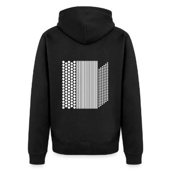 Akkordeon Akkordeonist Akkordeonspieler Musiker - Unisex Premium Bio Zip Hoodie - Schwarz - Hinten - Nico (187cm)