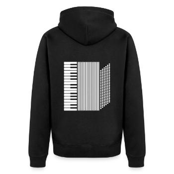Akkordeon Akkordeonist Akkordeonspieler Musiker - Unisex Premium Bio Zip Hoodie - Schwarz - Hinten - Nico (187cm)