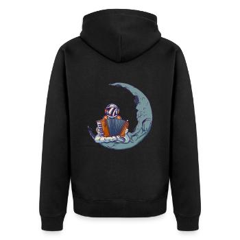 Astronaut Akkordeon Akkordeonist Akkordeonspieler - Unisex Premium Bio Zip Hoodie - Schwarz - Hinten - Nico (187cm)