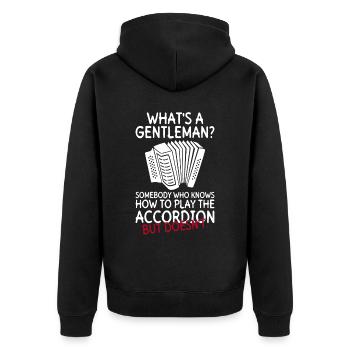 Akkordeon Akkordeonspieler Lustig Musiker - Unisex Premium Bio Zip Hoodie - Schwarz - Hinten - Nico (187cm)