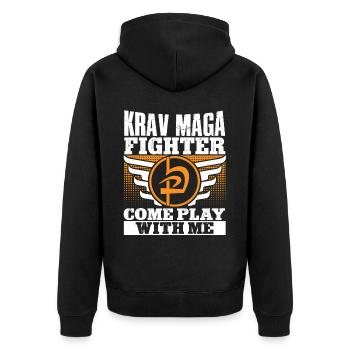 Krav Maga Apparel Israélien Self - Veste à capuche bio Premium Unisexe - noir - Dos - Nico (187cm)