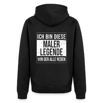 Lackierer-Anstreicher Geburtstag geboren Legende - Unisex Premium Bio Zip Hoodie - Schwarz - Hinten - Nico (187cm)
