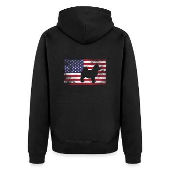 Pomsky dog owner dog breed dog Pomsky - Unisex Premium Organic Zip Hoodie - black - Back - Nico (187cm)