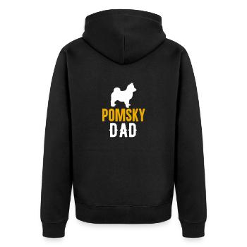 Pomsky Papa Hundebesitzerin Hunderasse Hund Pomsky - Unisex Premium Bio Zip Hoodie - Schwarz - Hinten - Nico (187cm)