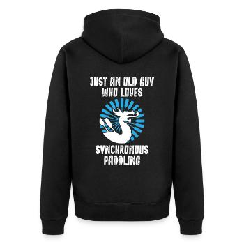 Drachenbootrennen, Drachenboote, Bleischlag - Unisex Premium Bio Zip Hoodie - Schwarz - Hinten - Nico (187cm)
